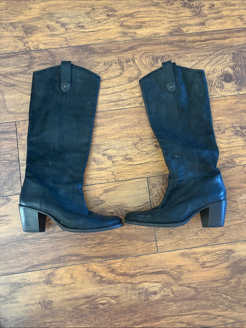 Frye Black Mid-Calf Western Style Boots